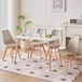 Table de salle à manger avec 4 chaises - Ensemble de salle à manger - Rectangulaire - 110 cm - Cadre en plastique - Minimaliste moderne - Beige