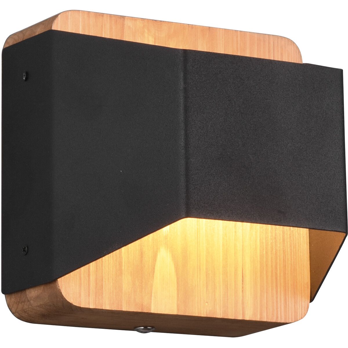 BES LED Trion Arbon Up and Down LED Wandlamp - 4W - 3000K - Vierkant - Zwart