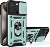Techsuit Hoesje geschikt voor Apple iPhone 16 Pro - Camshield Back Cover - Groen
