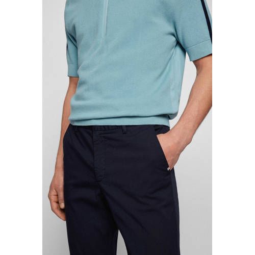 BOSS slim fit broek Kaito dark blue