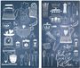 Zeller Afdekplaat fornuis, LOVELY KITCHEN - Bleu - 2 pièces