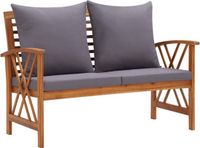 vidaXL Tuinbank met kussens 119 cm massief acaciahout