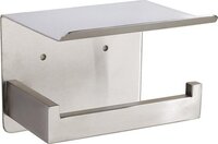 VDN Stainless Toiletrolhouder - Zilver - Met Plankje - Zelfklevend