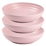 Plasticforte Rond bord/camping - 6x - diep bord - D22 cm - oud roze - kunststof - onbreekbaar