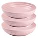Plasticforte Rond bord/camping - 6x - diep bord - D22 cm - oud roze - kunststof - onbreekbaar