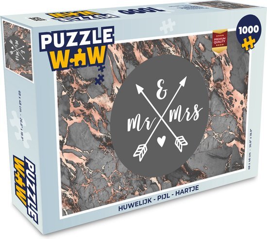 MuchoWow Puzzel Spreuken - Mr & Mrs - Quotes - Trouwen - Legpuzzel - Puzzel 1000 stukjes volwassenen