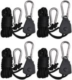 Merkloos / Sans marque Holland Connections 4 stuks/2 paar - Touwratel - ratel - ratelset - Spanratel - interne tandwielen ratel - Touwratel Hanger Set - Heftoestel - 2m lang - 150 lbs - zwart