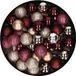 Billiet - Vanlaere Petit ornement de Noël en plastique 40x pièces set et boules de Noël de 3 cm aubergine et champagne