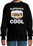Bellatio Decorations Shoppartners Bv Dieren kudde olifanten sweater zwart kinderen - elephants are serious cool trui - cadeau olifant/ olifanten liefhebber - kinderkleding / kleding 98/104