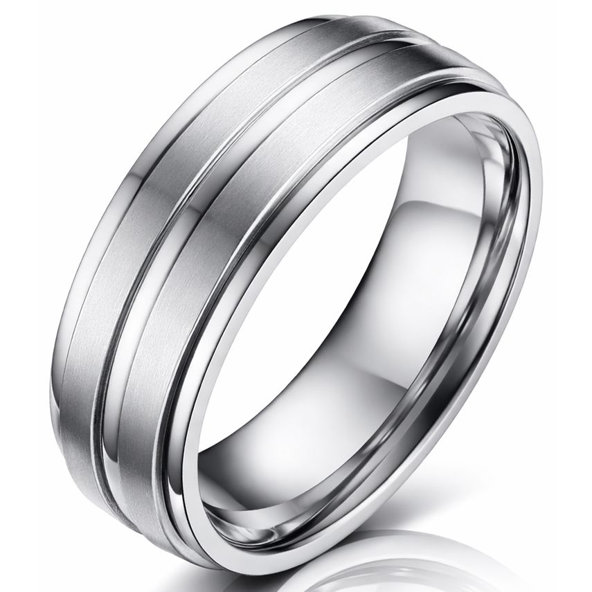 LGT JWLS Titanium heren ring Zilver 8mm-19mm