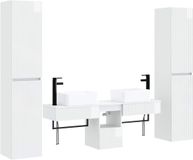 vidaXL Badkamermeubel Set Hoogglans Wit 33 x 34,5 x 160 cm