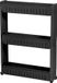 Urban Living Keuken/badkamer trolley - 3 lagen - kunststof - zwart - met wielen - L54 x B12 x H71 cm
