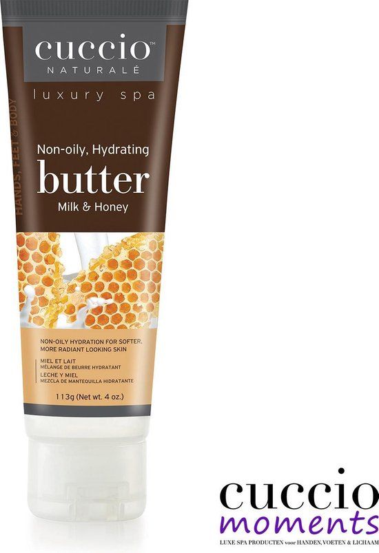 Cuccio Butterblend Tube 113 gr Milk & Honey - Bodylotion & Handcrème - 24 uur hydratatie
