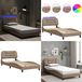 Hvar Cadre de lit avec LED sans matelas Cappuccino 80x200 cm