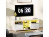 HOMCOM Meuble TV 120 cm, meuble télé pour téléviseur jusqu'à 55 pouces éclairage LED et télécommande étagères en verre blanc