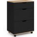 IDMarket Cosy Chariot de cuisine 3 tiroirs Noir/aspect hêtre 60 cm