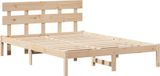 vidaXL Bedframe met hoofdeinde Bruin 150 x 200 cm Massief grenenhout