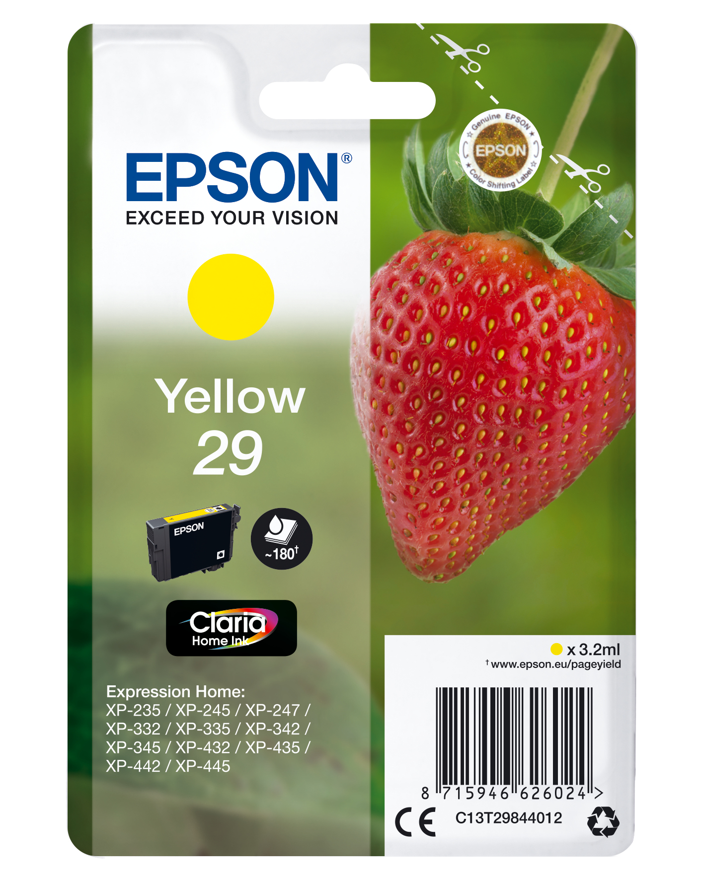 Epson Singlepack Yellow 29 Claria Home Ink