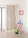 Linder 0171/11/49862/377 gordijn met 8 ogen, wetstaal rond polyester/katoen 150 x 260 cm, multicolore/ecru, 150 x 260