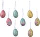 Decoris Paaseieren met paashazen - 8x - kunststof - gekleurd - D3,5 x H5 cm - paasdecoratie