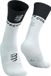 Compressport Mid Compression Socks V2.0 Unisex White/Black Gestreept Halfhoog Vocht absorberend Polyamide Schoenmaat 42-44