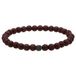 Lucardi - Heren Stainless steel herenkralenarmband bruin lavasteen - Armband - Staal - Zilverkleurig - 18 cm