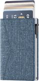 Prowallet Slim - Denim - Pasjeshouder voor 8 pasjes en briefgeld - Uitschuifbaar - RFID Creditcardhouder - Kaarthouder Portemonnee, Premium Pashouder voor Mannen & Vrouwen - Aluminium, Kunstleer - Incl. Luxe Cadeaubox