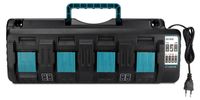 Makita chargeur quadruple, 3A, pour batteries 18V, type DC18SF, avec prise UE