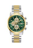 Gc Gallant Chrono Metal Quartz Chronograafhorloge Zilver En Geel Goud Kast Gemaakt Van 100% Roestvrij Staal En Een Armband Van 100% Roestvrij Staal 42 Z61001G2, Z61002G9