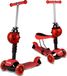 Malplay Loopfiets, lieveheersbeestje, scooter met LED-verlichting, met afneembaar zadel, 75 cm, rood, verstelbaar stuur, geschikt vanaf 3 jaar