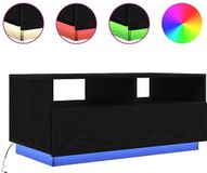 vidaXL Salontafel met LED-verlichting, zwart eiken, 90x49x40 cm