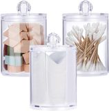Merkloos / Sans marque Acryl Opbergdoos wattenstaafjes - Acryl organizer voor cosmetica - 3 stuks