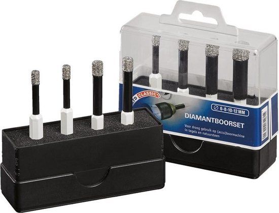 Carat ETDCSET010 4 Delige diamantboorset voor droogboren - 6/8/10/12mm