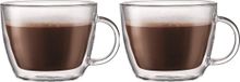 Bodum Bistro Dubbelwandige Glazen Breed Met Oor 450 ml - 2 Stuks