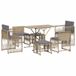 vidaXL 7-delige Tuinset met kussens, polyrotan, beige