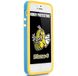 Horny Protectors Bumper voor Apple iPhone 4 blauw/geel met metalen knop