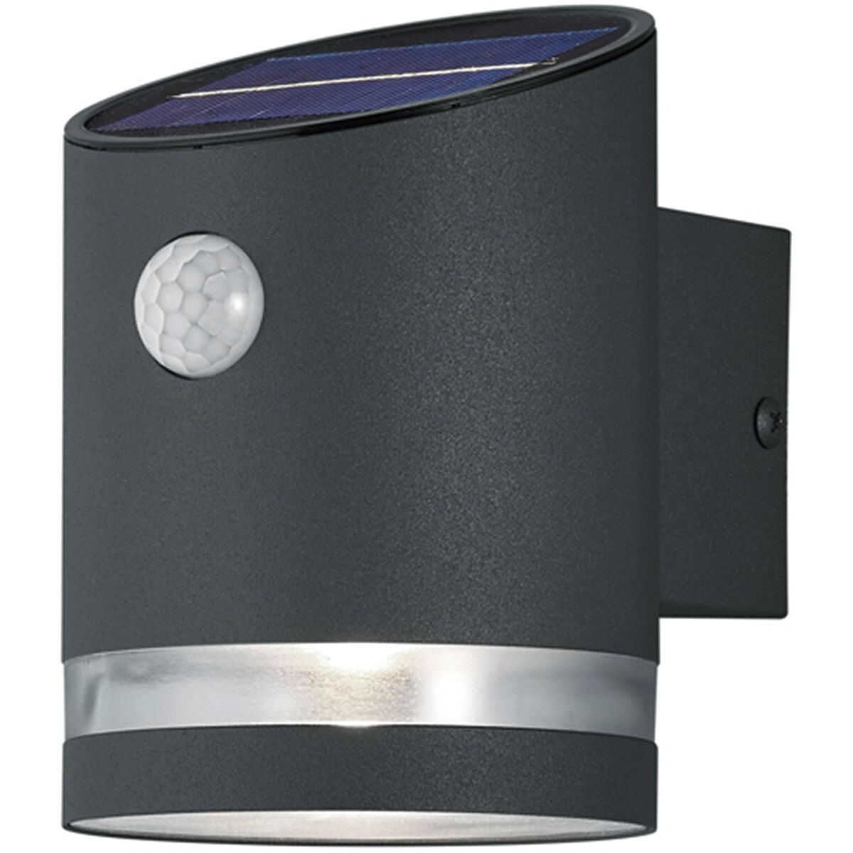 BES LED Trion Salty Wandlamp - 3W - Warm Wit - Rechthoek - Mat Zwart - RVS