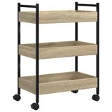 VidaXL Keukentrolley 50x30x70 cm bewerkt hout sonoma eikenkleurig