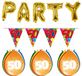 Folat Verjaardag Feestversiering 50 Jaar PARTY Letters en 16x Ballonnen met 2x Plastic Vlaggetjes