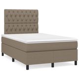 vidaXL Boxspring met matras, stof, taupe, 140x200 cm