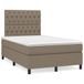 vidaXL Boxspring met matras, stof, taupe, 140x200 cm