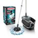 Leifheit Set CLEAN TWIST Disc Mop Ergo, lave-sol avec seau, design noir