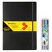 Idena 90340 - Notitieboek DIN A4 met 192 pagina's, gelinieerd, incl. 4 Staedtler Triplus fineliner met superfijne metalen punt, 0,3 mm