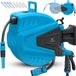 KESSER® Enrouleur de tuyau d'arrosage Boîte murale automatique pour tuyau d'arrosage, tuyau d'arrosage de 30 mètres et fixation murale inclus - Bleu