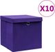 vidaXL Opbergboxen met deksel 10 stuks 28x28x28 cm paars
