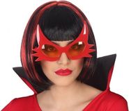 Merkloos Halloween/horror duivel bril rood voor volwassenen