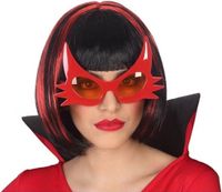 Merkloos Halloween/horror duivel bril rood voor volwassenen