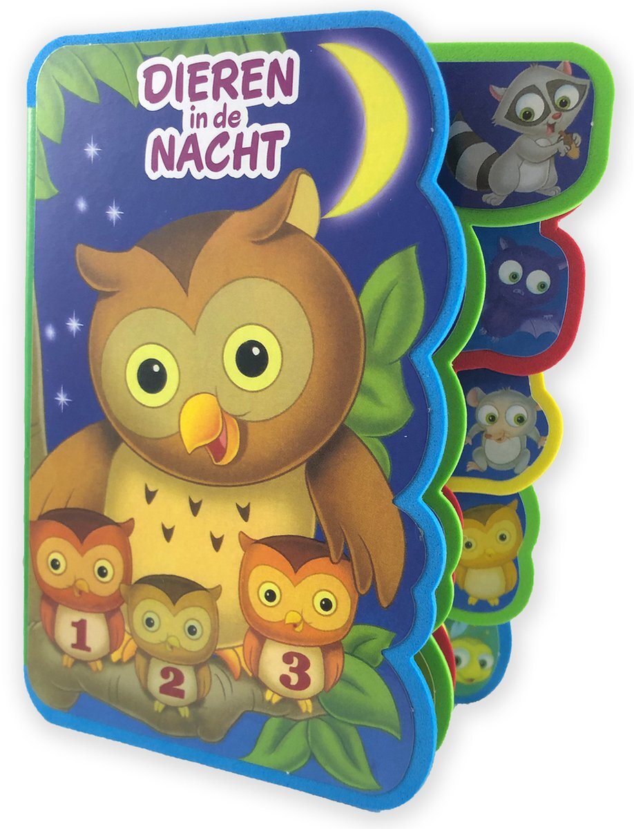 Splendid Uitgeverij Baby's foamboek - Dieren in de Nacht - Zacht boekje voor de kleine handjes