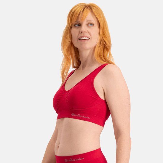 Bamboo Basics Rode Naadloze BH Zonder Beugel Fleur - Maat M