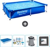 Bestway Rechthoekig Steel Pro Zwembad - 221 x 150 x 43 cm - Blauw